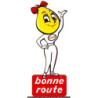 STICKER ESSO pinup bonne route L 44 H 100 mm