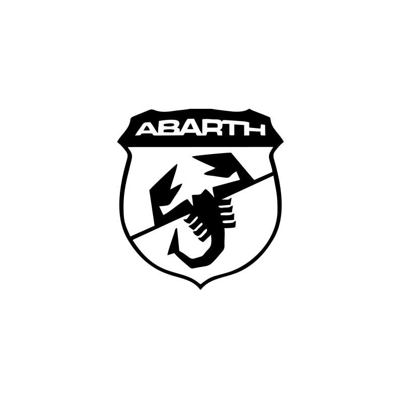 STICKER ABARTH logo noir adhesif dÃƒÂ©coupÃƒÂ© L70 H 75 mm