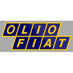 Autocollant FIAT Olio Fiat  bleu/jaune  L 155 H 60 mm