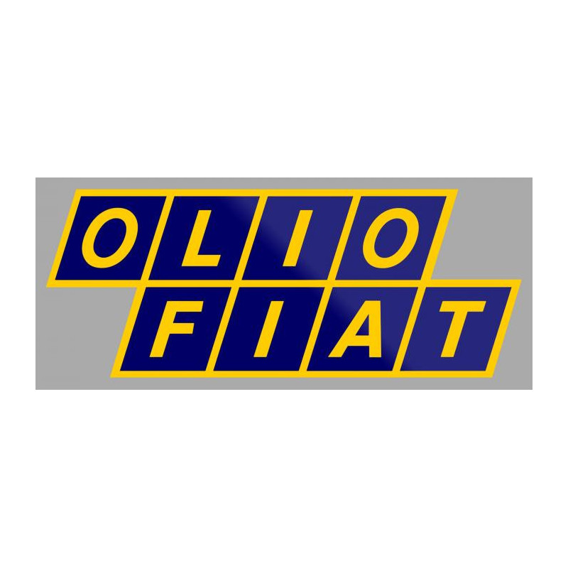 Autocollant FIAT Olio Fiat  bleu/jaune  L 155 H 60 mm