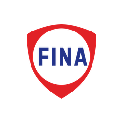 Autocollant FINA logo 1972 L 50 H 53 mm