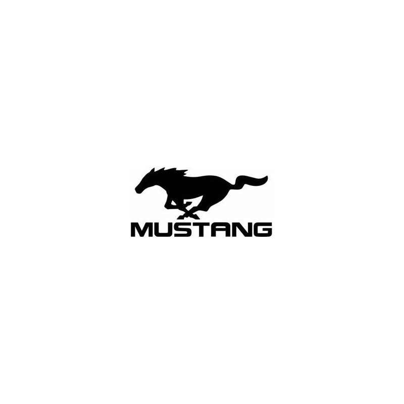 STICKER FORD-logo mustang  noir L 50 H 25 mm