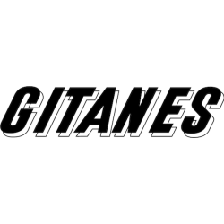 STICKER GITANE lettrage noirs ombre blanc  L 200 H 50 mm