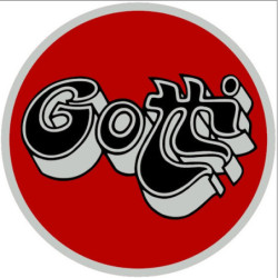 STICKER GOTTI centre de Roue fond rouge diam 55 mm ou ÃƒÂ  votre choix