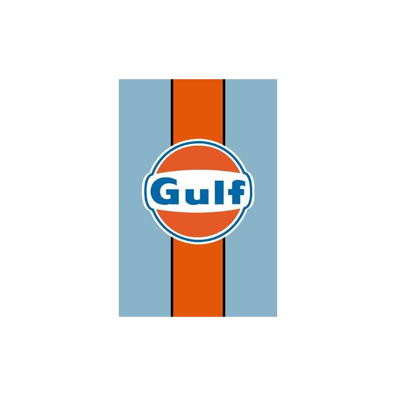 Autocollant GULF Bande fond bleu ciel  H 400 L 270 mm