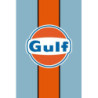 Autocollant GULF Bande fond bleu ciel  H 400 L 270 mm