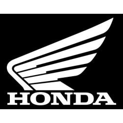 Autocollant HONDA aile blanche fond noir L 90 H 70 mm