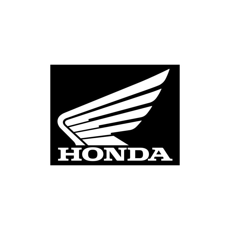 Autocollant HONDA aile blanche fond noir L 90 H 70 mm