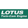 STICKER LOTUS TWIN CAM ENGINE blanc fond vertL 100 H 34 mm