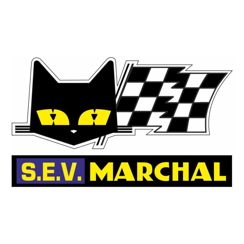 STICKER SEV MARCHAL damier -bleu L 75 H 43 mm