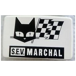 Autocollant SEV MARCHAL damier -noir/blanc L 75 H 43 mm