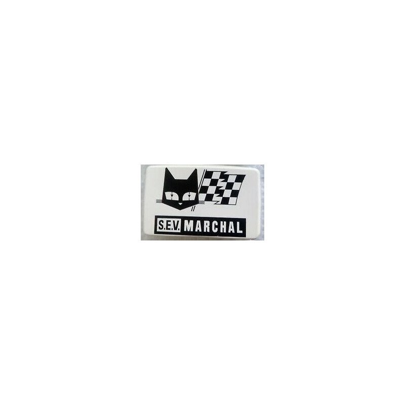 STICKER SEV MARCHAL damier -noir/blanc L 75 H 43 mm