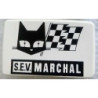 Autocollant SEV MARCHAL damier -noir/blanc L 75 H 43 mm