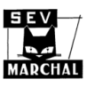 Autocollant SEV MARCHAL noir fond blanc L 80 H 70 mm