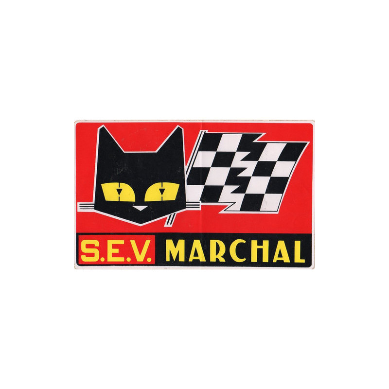 STICKER SEV MARCHAL rectangle rouge L 160 H 100 mm