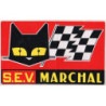 STICKER SEV MARCHAL rectangle rouge L 160 H 100 mm