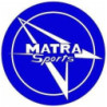 Autocollant MATRA Logo Matra sport fond bleu diam 50 mm