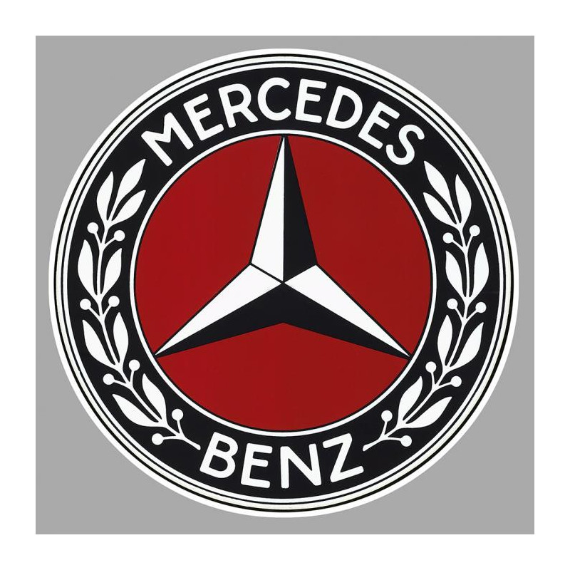 Autocollant MERCEDES-Logo fond rouge diam 50 mm