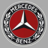 Autocollant MERCEDES-Logo fond rouge diam 50 mm