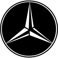 Autocollant MERCEDES logo noir ombre diam 50 mm