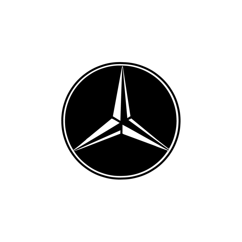 Autocollant MERCEDES logo noir ombre diam 50 mm