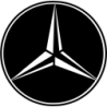 Autocollant MERCEDES logo noir ombre diam 50 mm