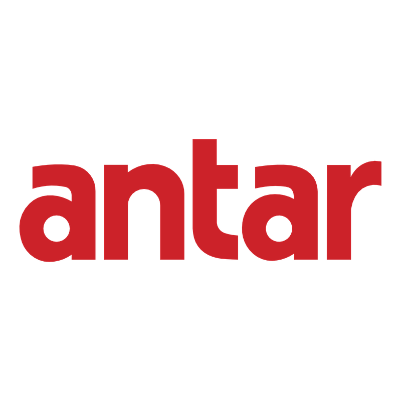 Autocollant ANTAR logo lettrage rouge  L 120 H 40 mm