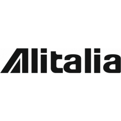 Autocollant ALITALIA logo lettrage noir L 145 H 30 mm