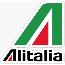 Autocollant ALITALIA logo vert noir rouge L 85 H 85 mm