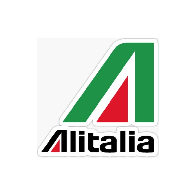 Autocollant ALITALIA logo vert noir rouge L 85 H 85 mm