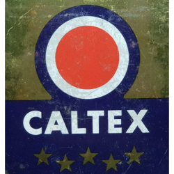 Autocollant CALTEX point rouge avec ou sans fond or L 190 H 200 mm