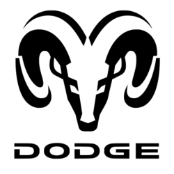 STICKER DODGE Logo TÃƒÂªte belier noir  L 100 H 100 mm