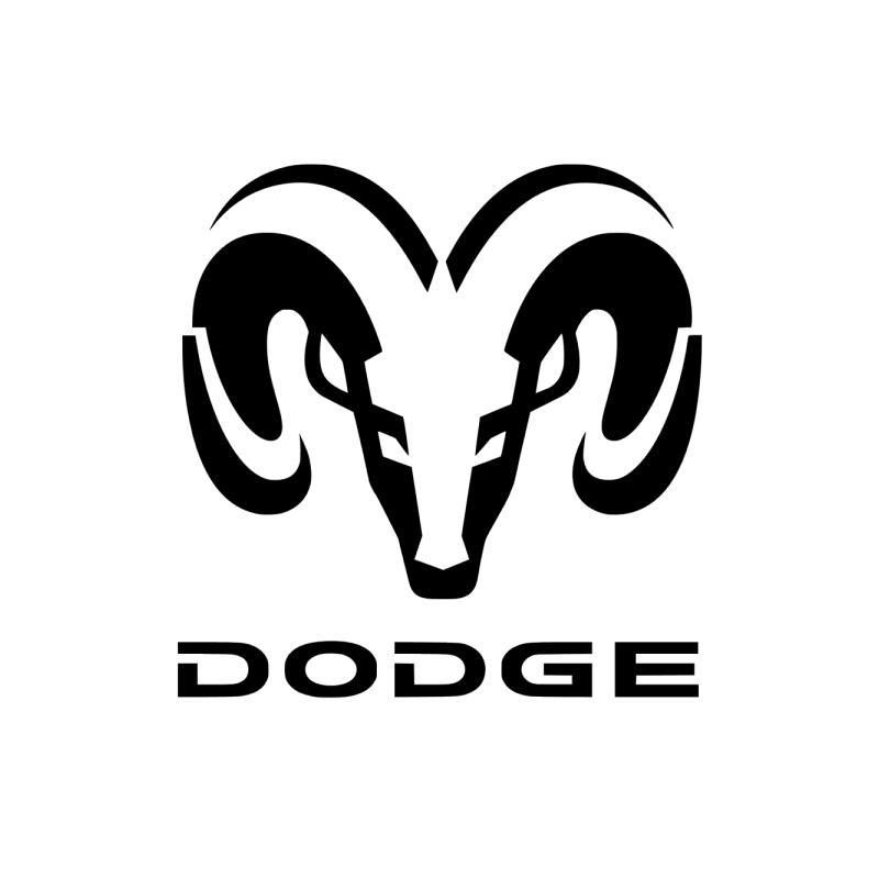 STICKER DODGE Logo TÃƒÂªte belier noir  L 100 H 100 mm