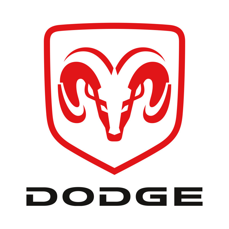 STICKER DODGE Logo TÃƒÂªte belier rouge  L 100 H 100 mm.