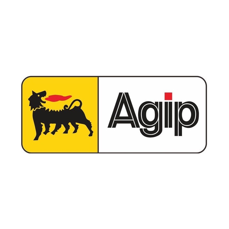 STICKER AGIP logo noir et jaune  L 89 h 37 mm