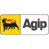 STICKER AGIP logo noir et jaune  L 89 h 37 mm