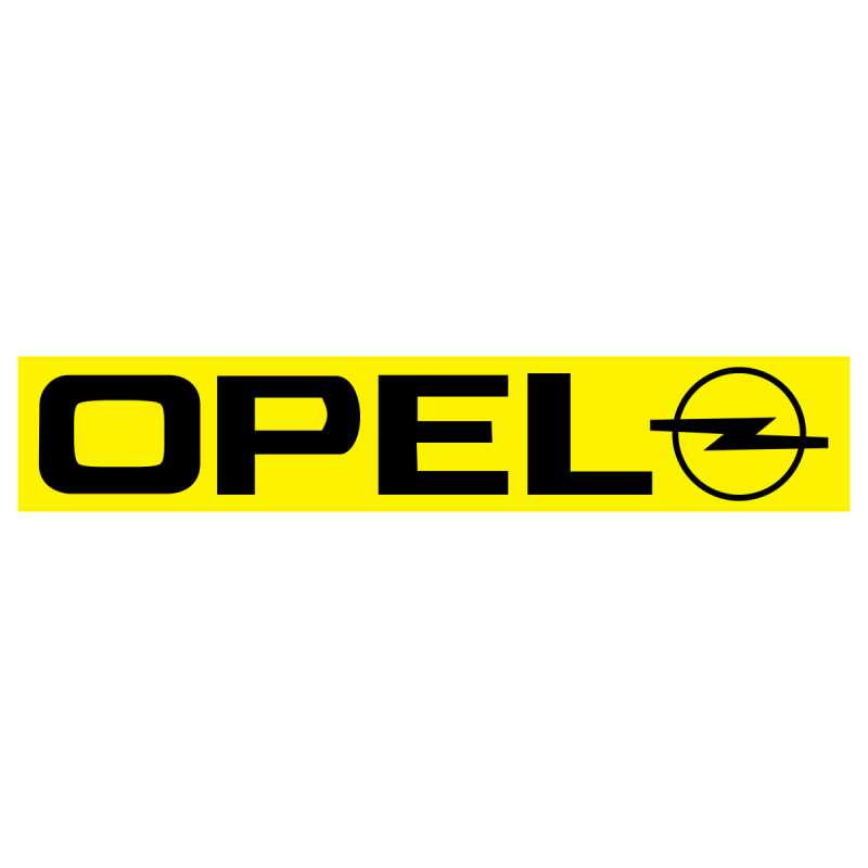 STICKER OPEL logo 1987 fond jaune L 67 H 20 mm