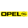 STICKER OPEL logo 1987 fond jaune L 67 H 20 mm