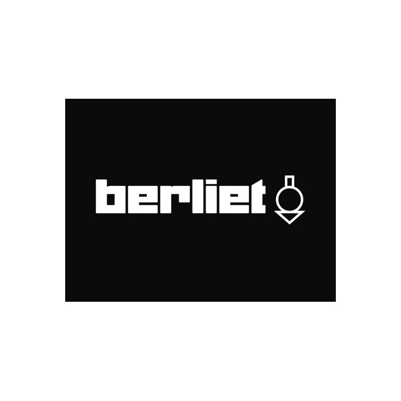 Autocollant BERLIET logo Blanc noir L100 H 25 mm