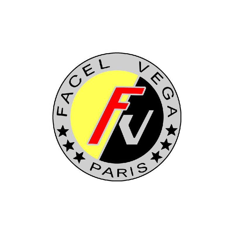 STICKER FACEL VEGA Logo noir/jaune  diam 65 mm