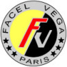 STICKER FACEL VEGA Logo noir/jaune  diam 65 mm