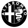 Autocollant ALFA ROMEO  logo fond noir/blanc diam 50 mm