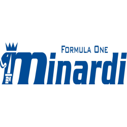 STICKER MINARDI logo F1 Team bleu L 60 H 20 mm