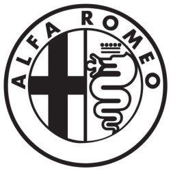 Autocollant ALFA ROMEO  logo noir blanc diam 50 mm