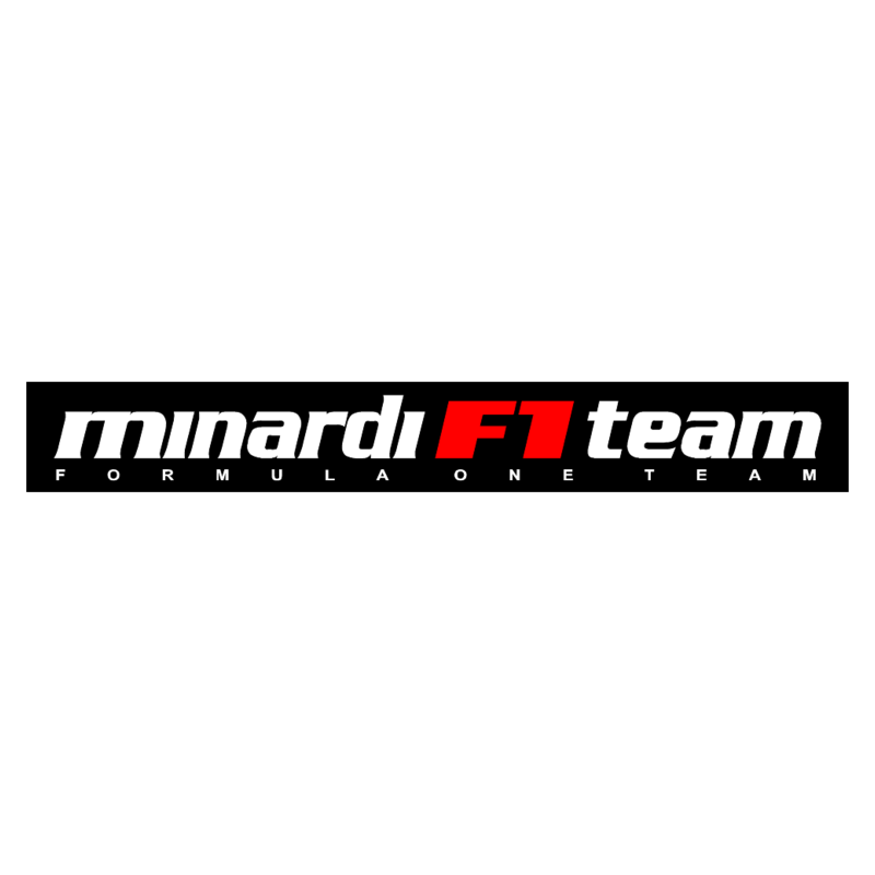 STICKER MINARDI logo F1 Team noir L 110 H 15 mm