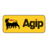 Autocollant AGIP logo noir fond jaune  L 89 h 37 mm