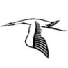 STICKER HISPANO SUIZA Cigogne noir L 60 H 45 mm