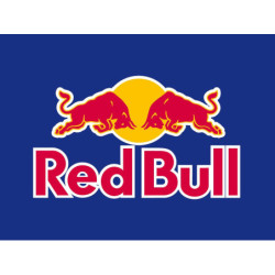 STICKER RED BULL logo fond bleu L 100 H 75 mm