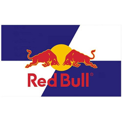 STICKER RED BULL logo fond bleu/blanc L 100 H 75 mm