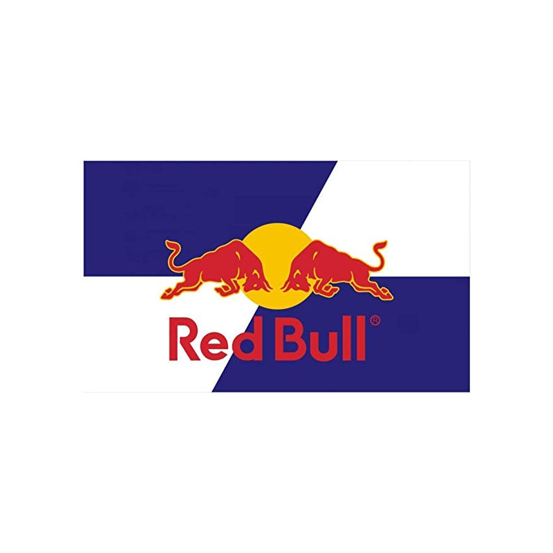 STICKER RED BULL logo fond bleu/blanc L 100 H 75 mm